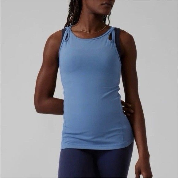 Athleta Tops - Athleta Shanti Asana Blue Criss Cross Tank Top WMNS 2X Athletic Activewear Gym